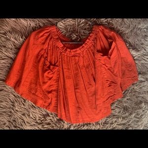 Deep Orange Mini Skirt
